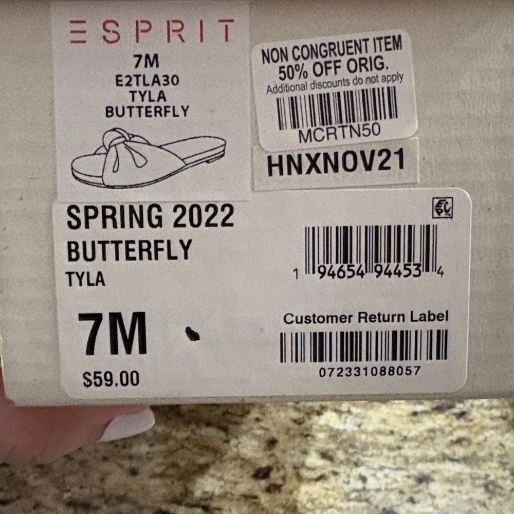 Esprit Women's Yellow Knot Slide Sandals - Picture 2 of 10